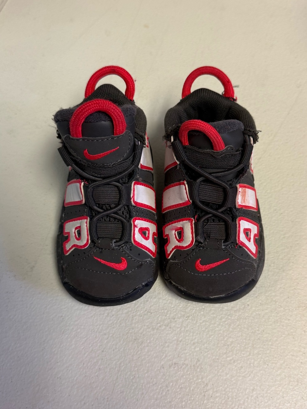 Nike Kids Black and Red uptempo Sneakers